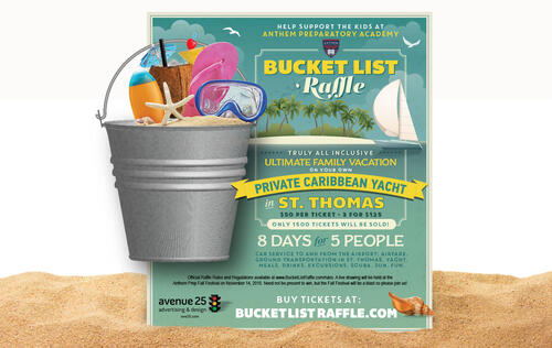 Bucket List Raffle flyer